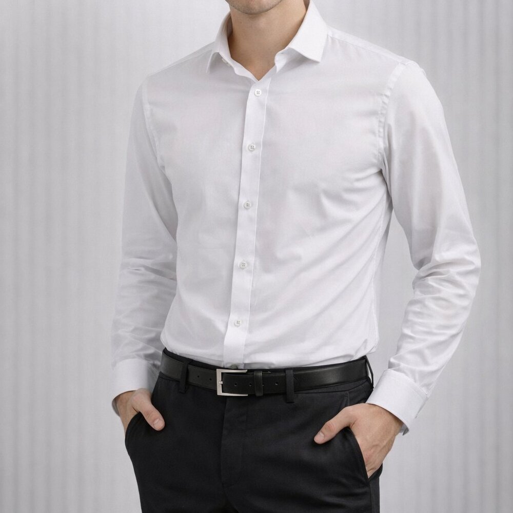 H&M Men's Crisp White Dress Shirt